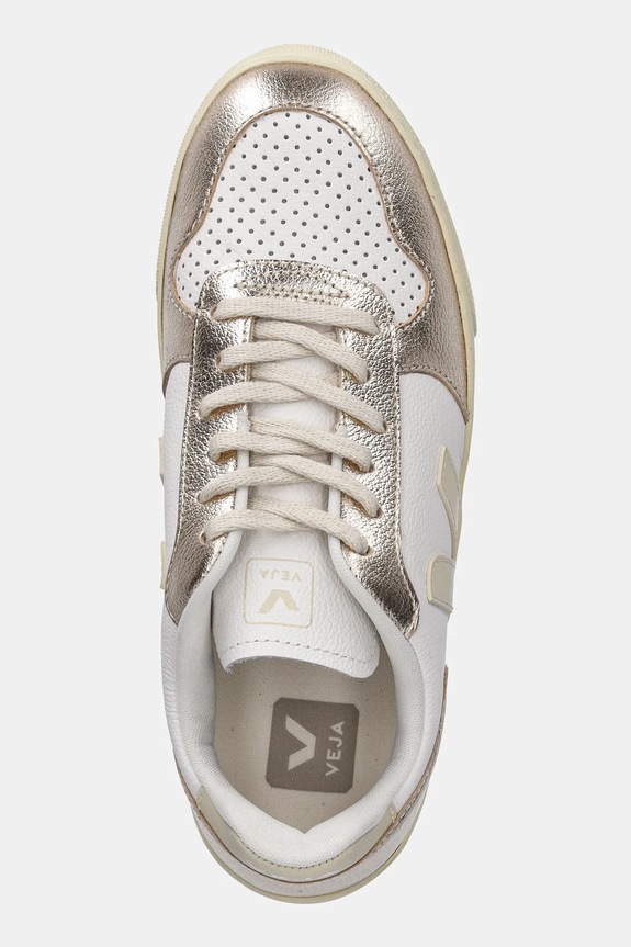 Veja scarpe da ginnastica per bambini in pelle Small V-10 Laces oro CX0521003C.36.39