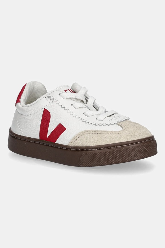 Veja scarpe da ginnastica bambino/a Small Volley pelle fiore beige SY2021012C.22.27
