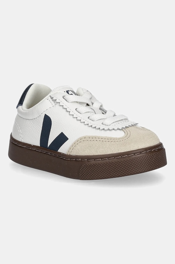 Veja scarpe da ginnastica bambino/a Small Volley pelle fiore beige SY2021013C.22.27