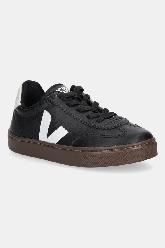 Veja scarpe da ginnastica per bambini in pelle Small Volley bassa nero SY2021015C.28.35