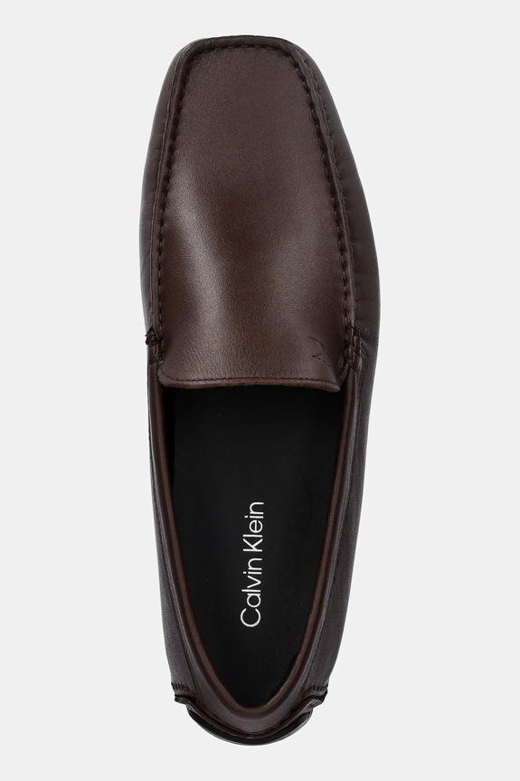 Δερμάτινα μοκασίνια Calvin Klein DRIVER LTH καφέ HM0HM01864