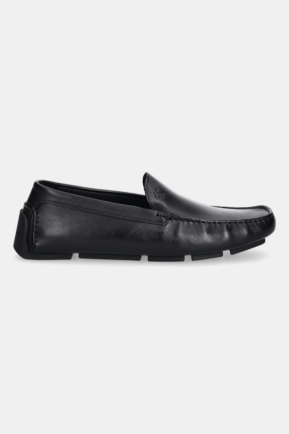 Calvin Klein mocasini de piele DRIVER LTH HM0HM01864 negru AW25