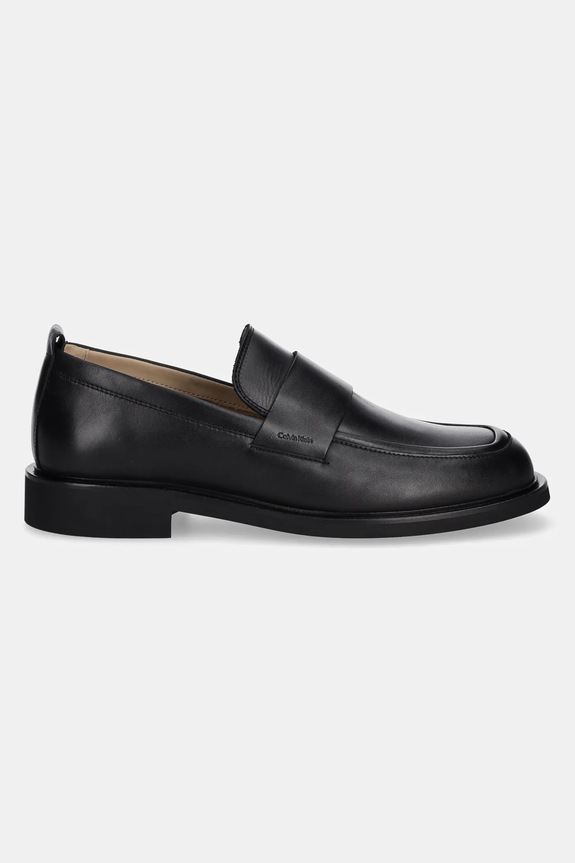 Calvin Klein mocasini de piele SQ RUBBER LOAFER HM0HM01901 negru AW25
