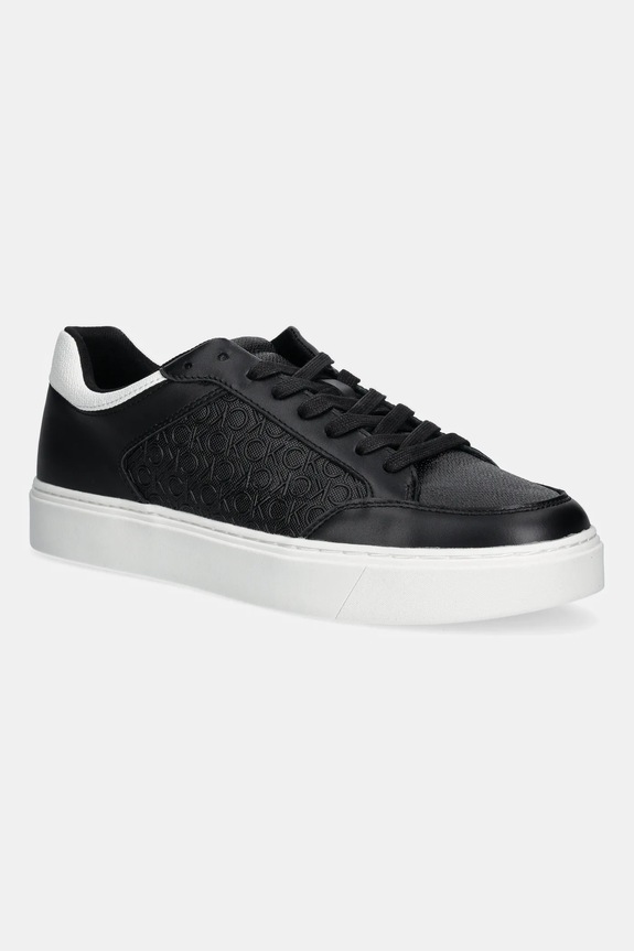 Calvin Klein sneakers CLEAN CUP LOW LACEUP MONO pelle fiore nero HM0HM01899