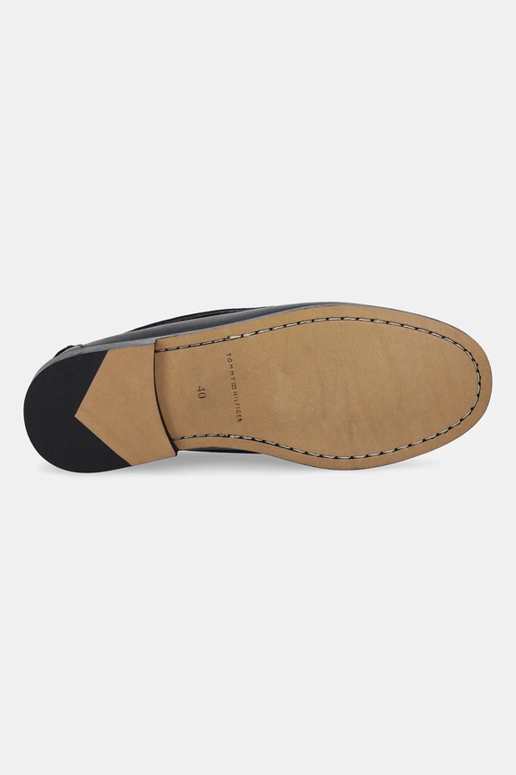 Tommy Hilfiger bőr mokaszin TH TASSEL LTH LOAFER FM0FM05494 fekete