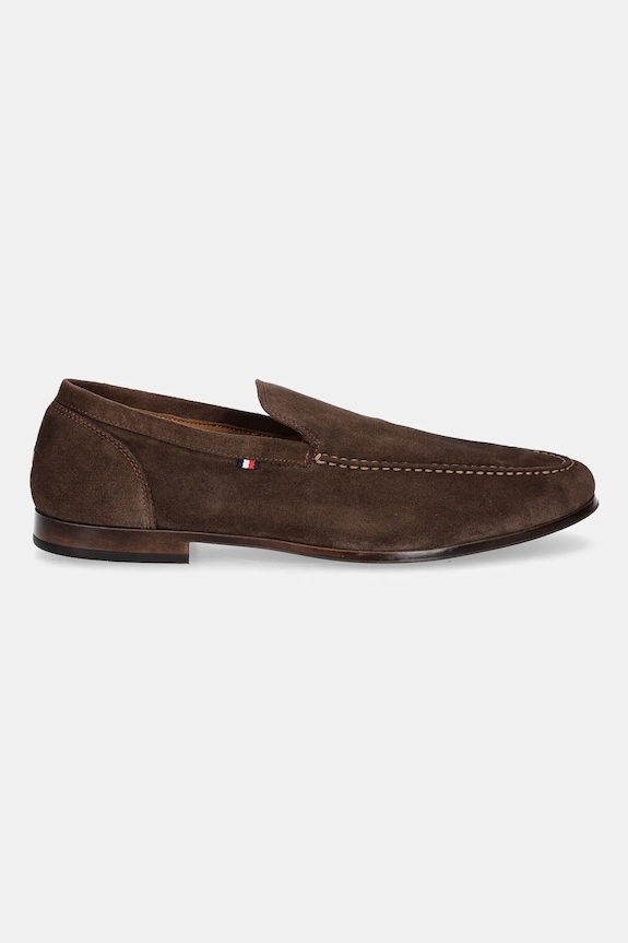 Μοκασίνια σουέτ Tommy Hilfiger TH FLEXIBLE SUEDE LOAFER FM0FM05496 καφέ AW25