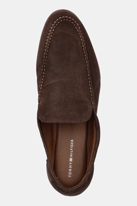 Μοκασίνια σουέτ Tommy Hilfiger TH FLEXIBLE SUEDE LOAFER καφέ FM0FM05496