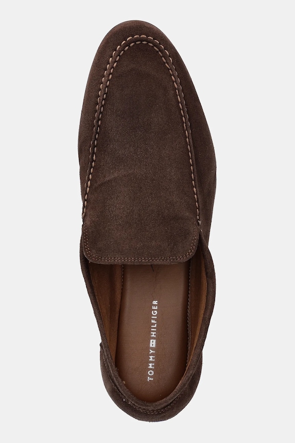 Μοκασίνια σουέτ Tommy Hilfiger TH FLEXIBLE SUEDE LOAFER καφέ FM0FM05496