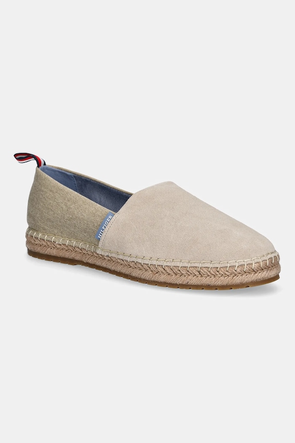 Εσπαντρίγιες Tommy Hilfiger TH FLEX MIX ESPADRILLE δέρμα σαμουά μπεζ FM0FM05497