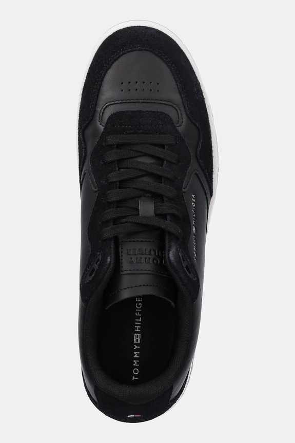Δερμάτινα sneakers Tommy Hilfiger TH BASKET BETTER MIX LTH μαύρο FM0FM05520
