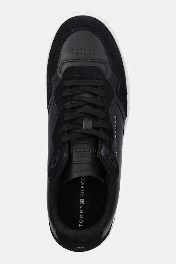 Δερμάτινα sneakers Tommy Hilfiger TH BASKET BETTER MIX LTH μαύρο FM0FM05520