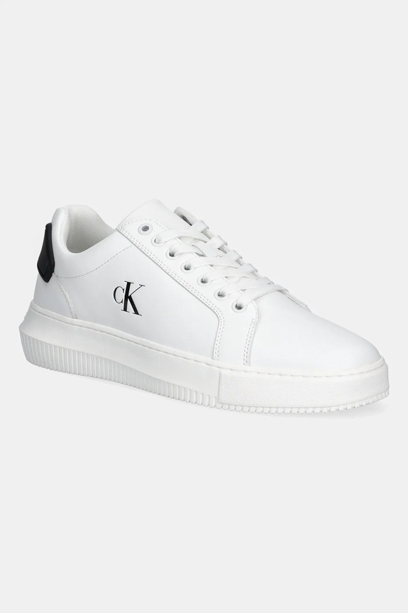Sneakers Calvin Klein Jeans CHUNKY CUPSOLE RU PATCH LTH συνθετικό λευκό YM0YM01296