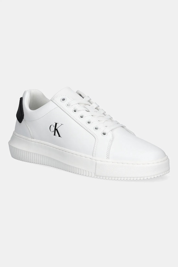 Sneakers Calvin Klein Jeans CHUNKY CUPSOLE RU PATCH LTH συνθετικό λευκό YM0YM01296