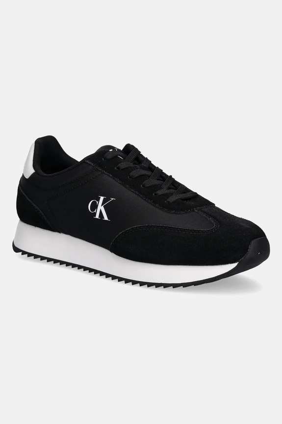 Calvin Klein Jeans sneakers RETRO RUNNER LACE UP NY-SU piele întoarsă negru YM0YM01325