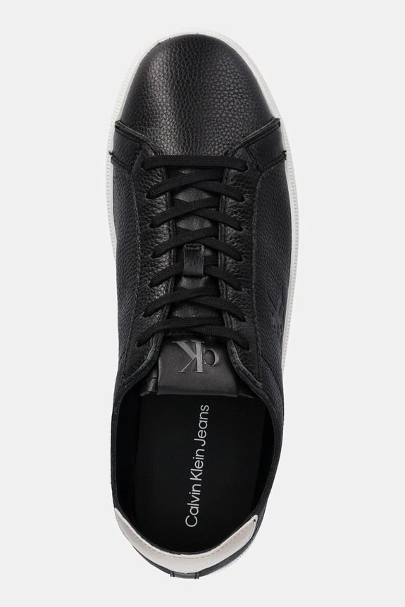 Δερμάτινα sneakers Calvin Klein Jeans LOW PROFILE CUPSOLE TMB LTH μαύρο YM0YM01331
