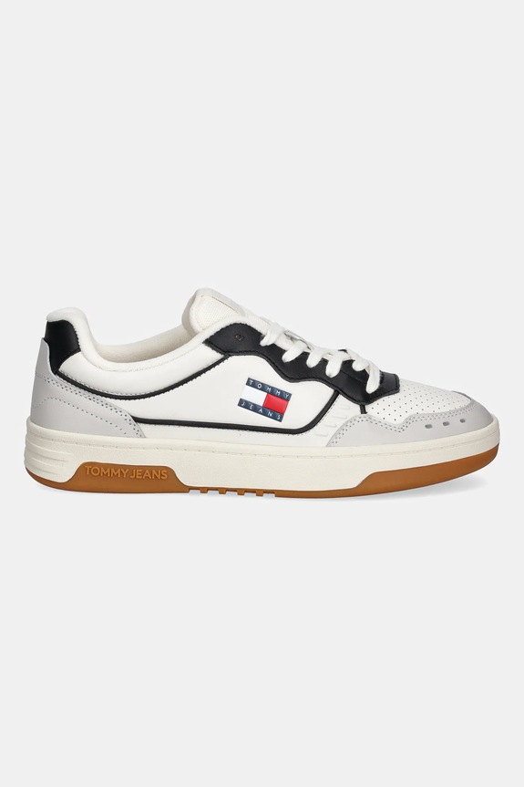 Kožené tenisky Tommy Jeans TJM CUPSOLE ELEVATED LEATHER EM0EM01585 biela AW25