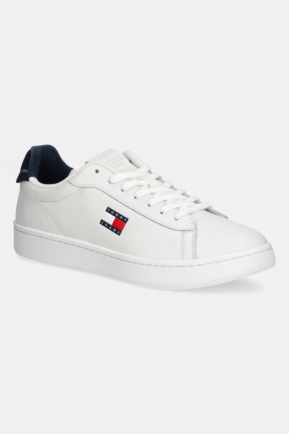Tommy Jeans sneakers din piele ARCHIVE '98 mic de statură alb EM0EM01596