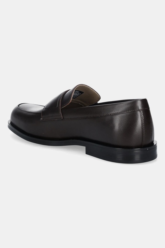 Obuwie Calvin Klein mokasyny skórzane ESS RUBBER BAND LOAFER LTH HM0HM01923 brązowy