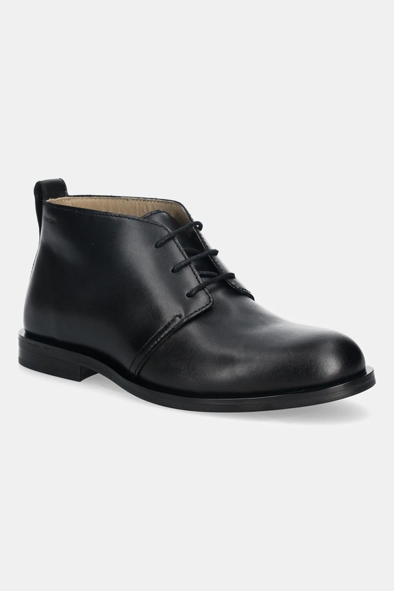 Kožené poltopánky Calvin Klein ESS RUBBER DESERT BOOT LTH elegantné čierna HM0HM01979
