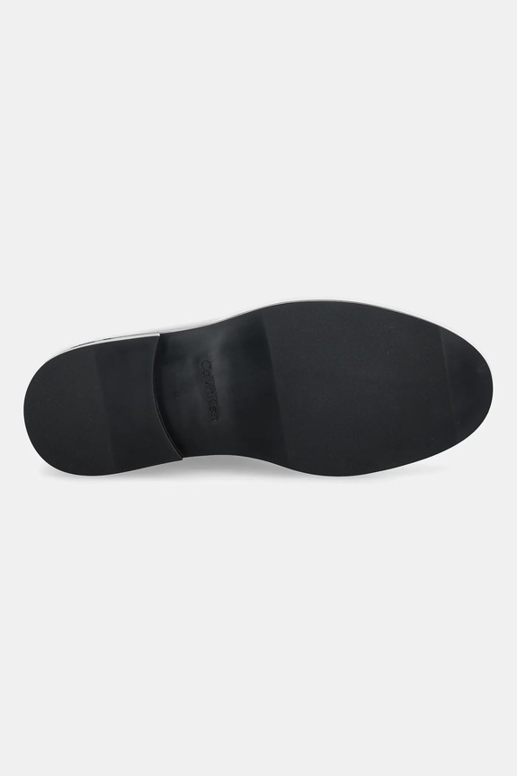 Kožené poltopánky Calvin Klein ESS RUBBER DESERT BOOT LTH HM0HM01979 čierna