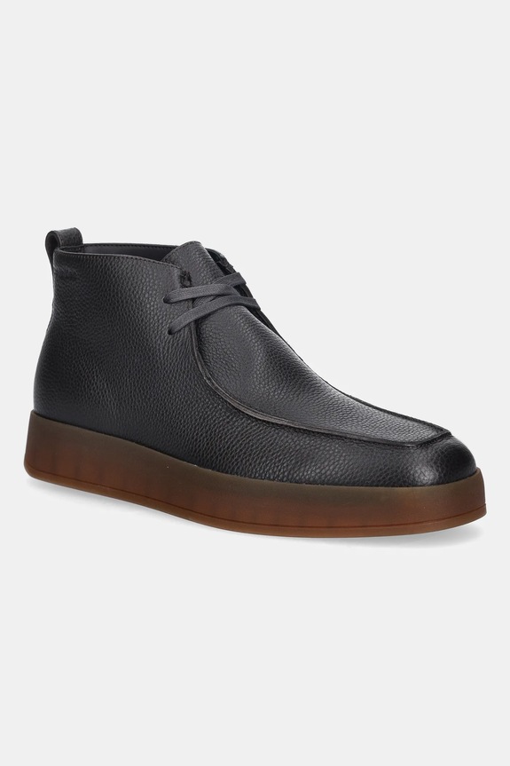 Calvin Klein półbuty skórzane HYBRID CUP APRON BOOT LTH skóra licowa brązowy HM0HM01987