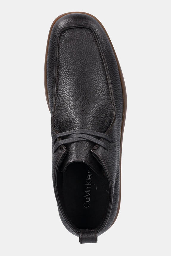 Calvin Klein półbuty skórzane HYBRID CUP APRON BOOT LTH brązowy HM0HM01987