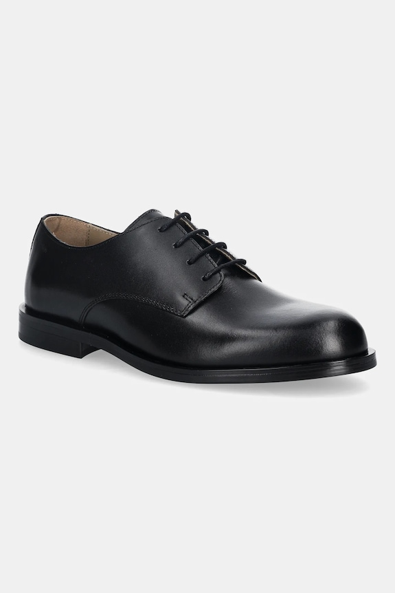 Calvin Klein pánske kožené poltopánky ESS RUBBER DERBY LTH elegantné čierna HM0HM02056