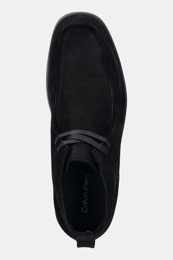 Calvin Klein półbuty skórzane HYBRID CUP APRON BOOT NU W czarny HM0HM02057