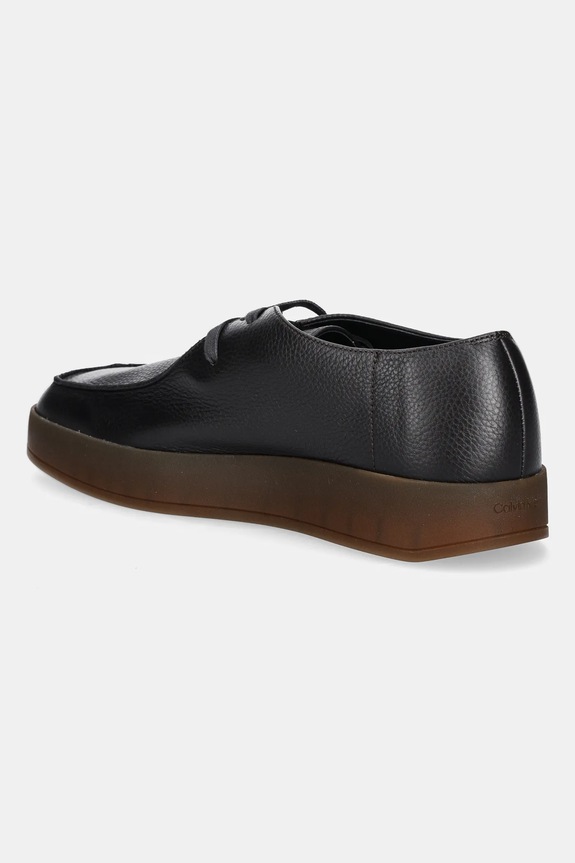 Obuwie Calvin Klein półbuty skórzane HYBRID CUP WALLABEE LTH HM0HM02062 brązowy
