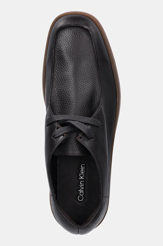 Calvin Klein półbuty skórzane HYBRID CUP WALLABEE LTH brązowy HM0HM02062