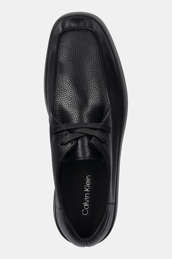 Calvin Klein półbuty skórzane HYBRID CUP WALLABEE LTH czarny HM0HM02062