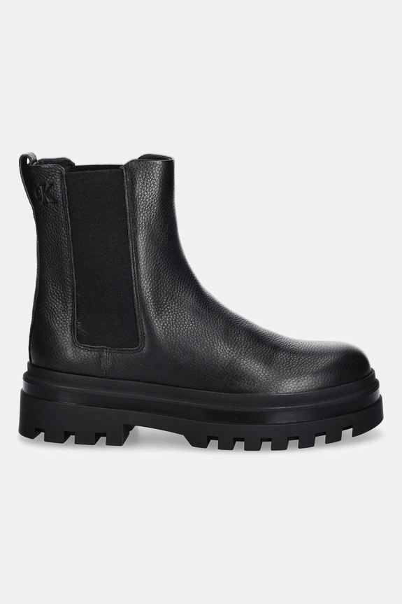 Calvin Klein sztyblety skórzane LUGGED CHELSEA BOOT HIGH LTH YM0YM01334 czarny AW25