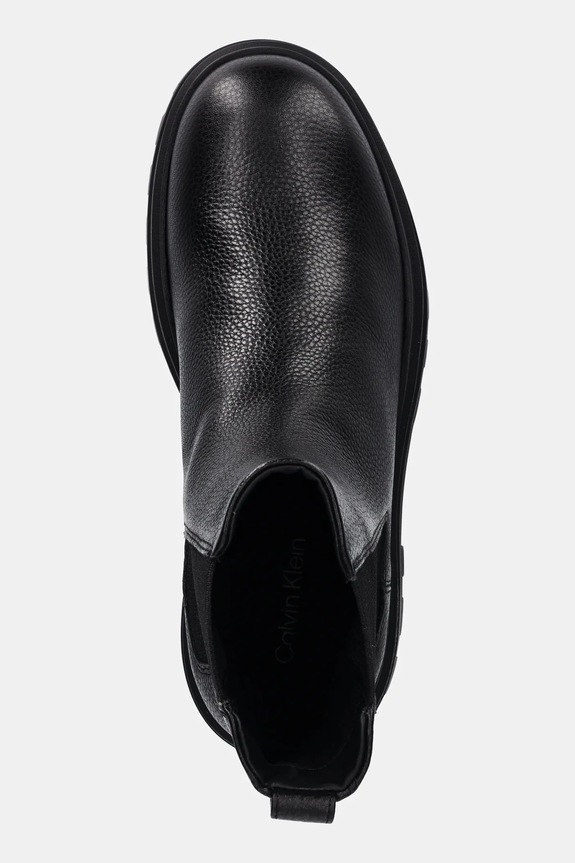 Calvin Klein sztyblety skórzane LUGGED CHELSEA BOOT HIGH LTH czarny YM0YM01334