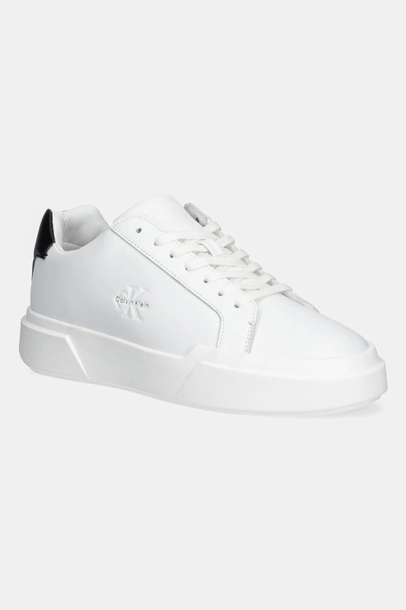 Calvin Klein sneakers in pelle CHUNKY CUPSOLE LACEUP LTH altri bianco YM0YM01344