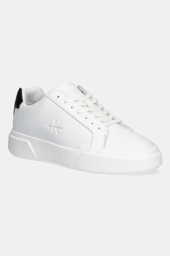 Calvin Klein sneakers in pelle CHUNKY CUPSOLE LACEUP LTH altri bianco YM0YM01344