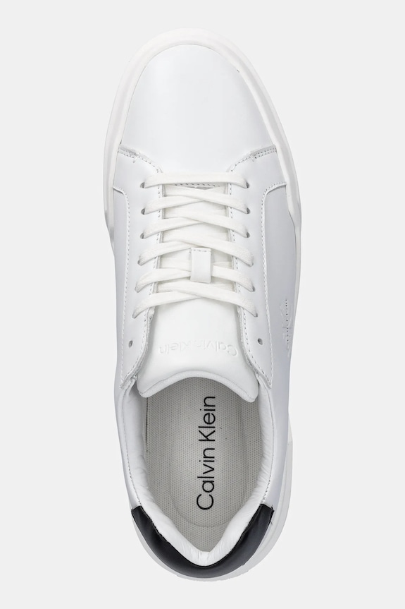 Calvin Klein sneakers in pelle CHUNKY CUPSOLE LACEUP LTH bianco YM0YM01344