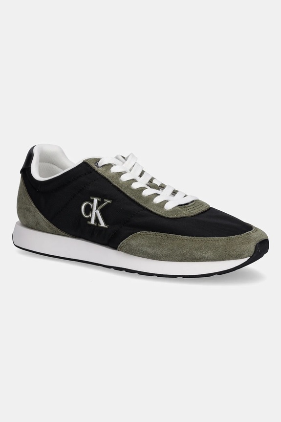 Sneakers Calvin Klein RETRO RUNNER ESS MIX MAT υφασμάτινο πράσινο YM0YM01361