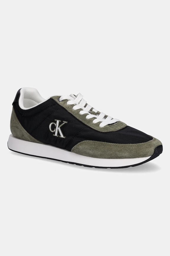 Sneakers Calvin Klein RETRO RUNNER ESS MIX MAT υφασμάτινο πράσινο YM0YM01361
