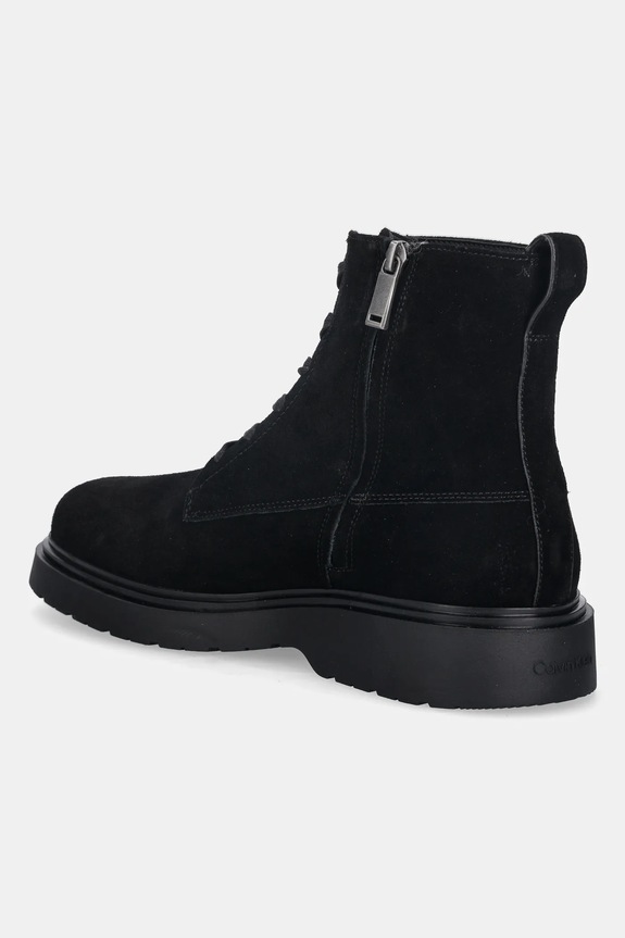 Obuv Semišové topánky Calvin Klein COMBAT ESS LACE UP ZIP BOOT SU YM0YM01371 čierna