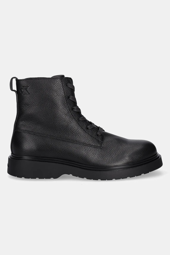 Calvin Klein buty skórzane COMBAT ESS LACE UP ZIP BOOT LTH YM0YM01373 czarny AW25