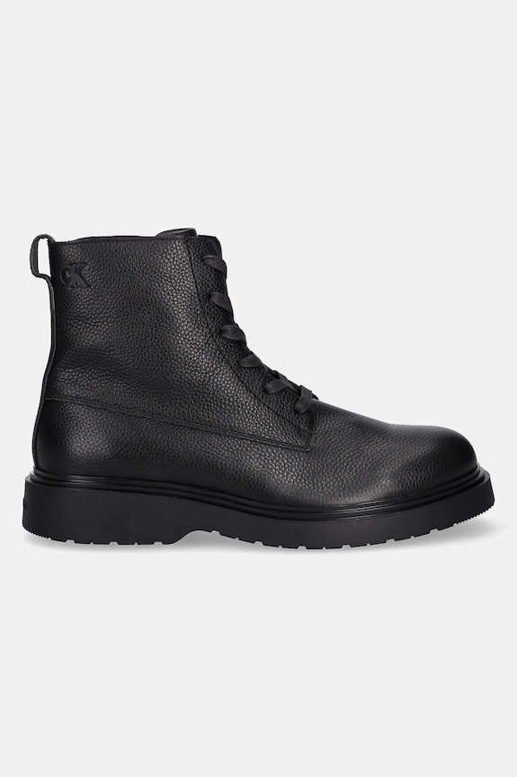 Calvin Klein buty skórzane COMBAT ESS LACE UP ZIP BOOT LTH YM0YM01373 czarny AW25