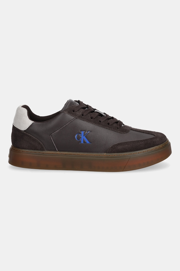 Kožne tenisice Calvin Klein CLASSIC CUPSOLE LACEUP WT MIX YM0YM01429 smeđa AW25
