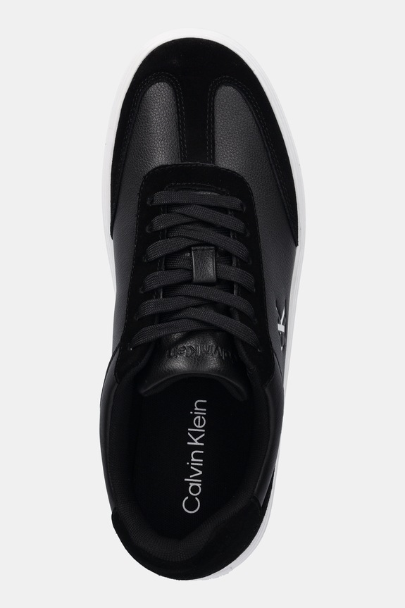 Calvin Klein sneakersy skórzane CLASSIC CUPSOLE LACEUP WT MIX czarny YM0YM01429