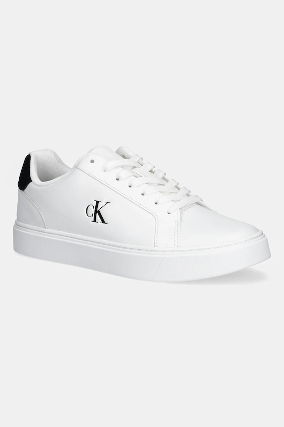 Kožne tenisice Calvin Klein CLASSIC CUPSOLE LACEUP LTH ostalo bijela YM0YM01435