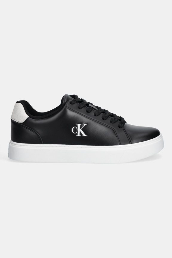 Calvin Klein sneakers in pelle CLASSIC CUPSOLE LACEUP LTH YM0YM01435 nero NC25