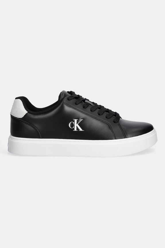 Calvin Klein sneakers in pelle CLASSIC CUPSOLE LACEUP LTH YM0YM01435 nero NC25