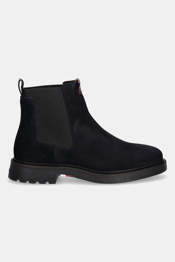 Semišové kotníkové boty Tommy Hilfiger COMFORT LWT SDE CHELSEA FM0FM05592 námořnická modř AW25