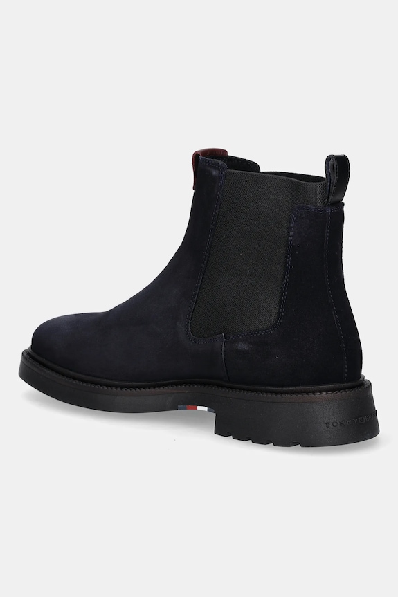Boty Semišové kotníkové boty Tommy Hilfiger COMFORT LWT SDE CHELSEA FM0FM05592 námořnická modř