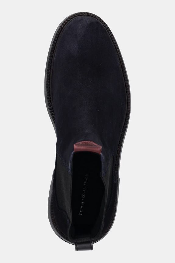 Semišové kotníkové boty Tommy Hilfiger COMFORT LWT SDE CHELSEA námořnická modř FM0FM05592