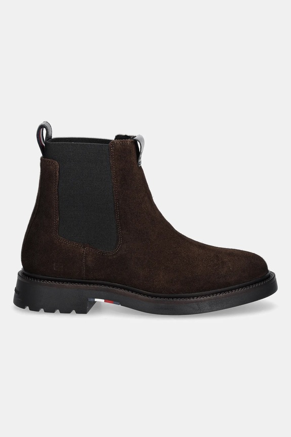 Semišové kotníkové boty Tommy Hilfiger COMFORT LWT SDE CHELSEA FM0FM05592 hnědá AW25